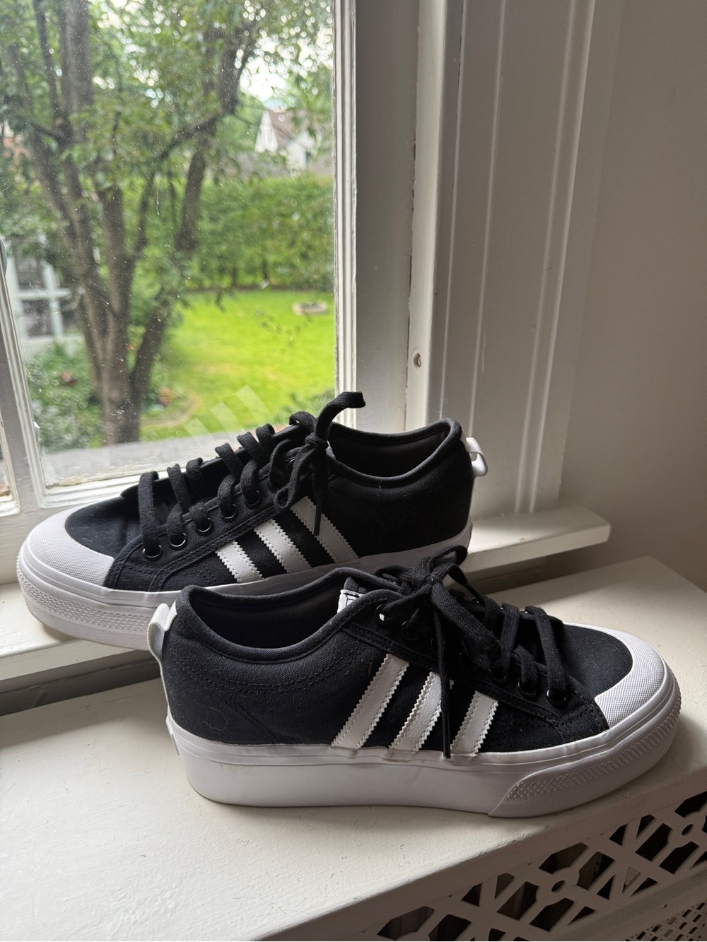 adidas Black & White Platform Casual Sneakers